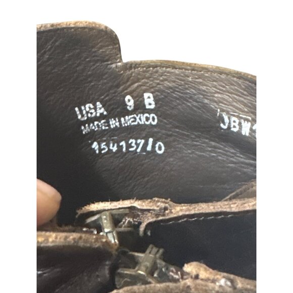 J.B. Dillon Brown Leather Ankle Boots Size 9B - Picture 2 of 8
